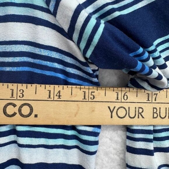 Lilly Pulitzer Womens Small Laurana Blue Stripe Off-The-Shoulder Stretch Dress - Picture 8 of 11